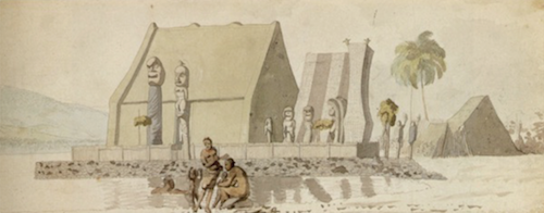 drawing of a ֱan structure with people in the foreground